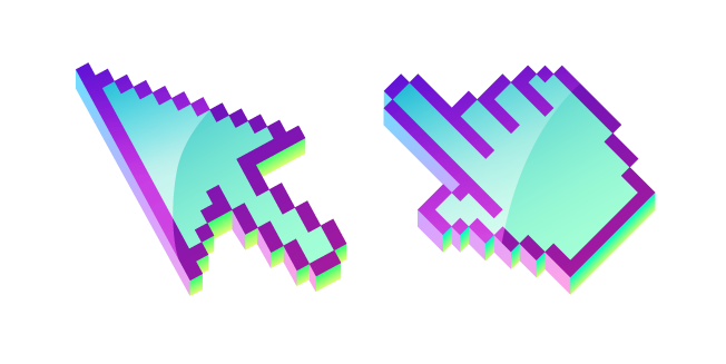 3D Aquamarine Blue Pixel