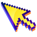 3D Banana Yellow Pixel pointer