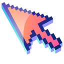 3D Coral Pink Pixel pointer