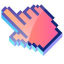 3D Coral Pink Pixel cursor