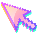 3D Cotton Candy Pink Pixel pointer