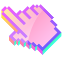 3D Cotton Candy Pink Pixel cursor