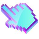 3D Cyan Pixel cursor