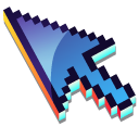 3D Deep Water Blue Pixel pointer