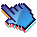 3D Deep Water Blue Pixel cursor
