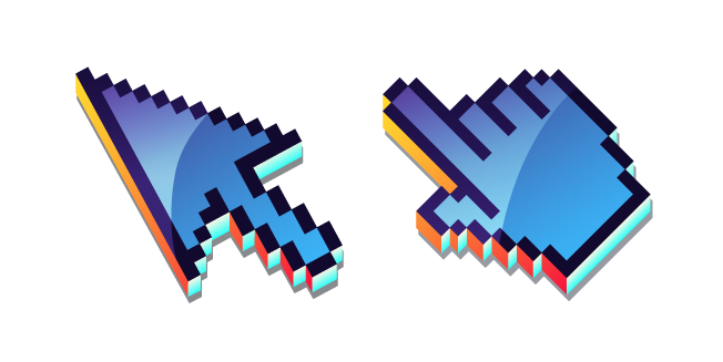 3D Deep Water Blue Pixel