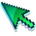 3D Emerald Moss Pixel pointer