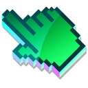 3D Emerald Moss Pixel cursor