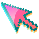 3D Flamingo Pink Pixel pointer