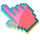 3D Flamingo Pink Pixel cursor