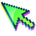 3D Grass Green Pixel pointer