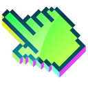 3D Grass Green Pixel cursor