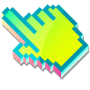 3D Green Apple Pixel cursor
