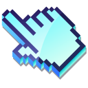 3D Iceberg Cyan Pixel cursor