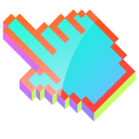 3D Light Turquoise Pixel cursor