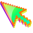 3D Lime Green Pixel pointer