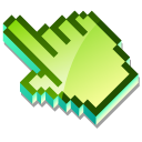3D Matcha Green Pixel cursor