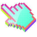 3D Mint Pixel cursor