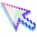 3D Morning Sky Blue Pixel pointer