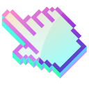 3D Morning Sky Blue Pixel cursor