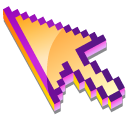 3D Orange Chrysanthemum Pixel pointer