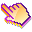 3D Orange Chrysanthemum Pixel cursor