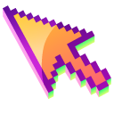 3D Orange Sunset Pixel pointer