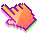 3D Orange Sunset Pixel cursor