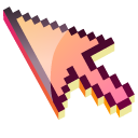 3D Peach Pink Pixel pointer