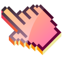 3D Peach Pink Pixel cursor
