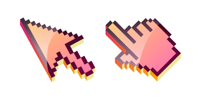 3D Peach Pink Pixel