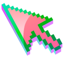 3D Pink Candy Pixel pointer