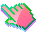 3D Pink Candy Pixel cursor