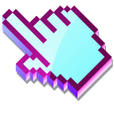 3D Purple Opal Pixel cursor