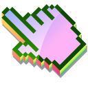 3D Purple Pink Wildflowers Pixel cursor