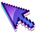 3D Purple Space Pixel pointer