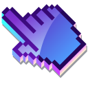 3D Purple Space Pixel cursor