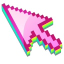 3D Raspberry Pink Pixel pointer