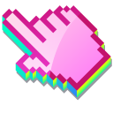3D Raspberry Pink Pixel cursor