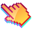 3D Saffron Orange Pixel cursor