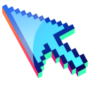 3D Sky Blue Pixel pointer