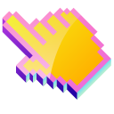 3D Spice Yellow Pixel cursor