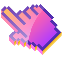 3D Sunset Pixel cursor
