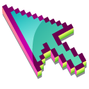 3D Watermelon Tourmaline Pixel pointer