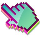 3D Watermelon Tourmaline Pixel cursor