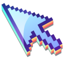 3D Winter Morning Blue Pixel pointer