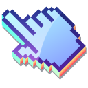 3D Winter Morning Blue Pixel cursor
