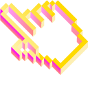 3D Yellow Pixel cursor