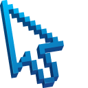Blue Transparent 3D Pixel pointer