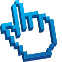 Blue Transparent 3D Pixel cursor